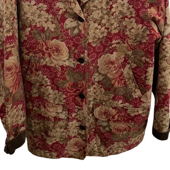 Vintage L.L. Bean Floral Barn Chore Utility Jacket Grandmacore Cottagecore Large - Picture 10 of 13